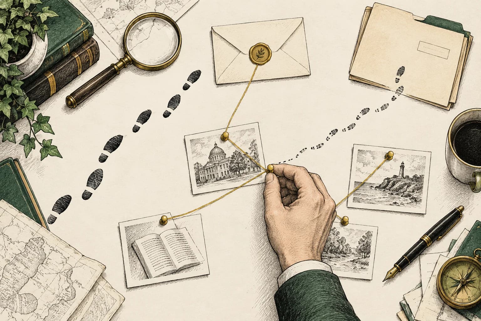 Distinct evidence trails lead to an enquiry record.