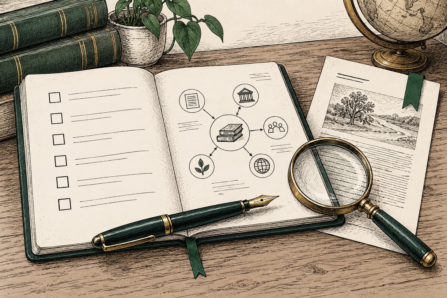 An audit notebook brings questions, sources and checks together.